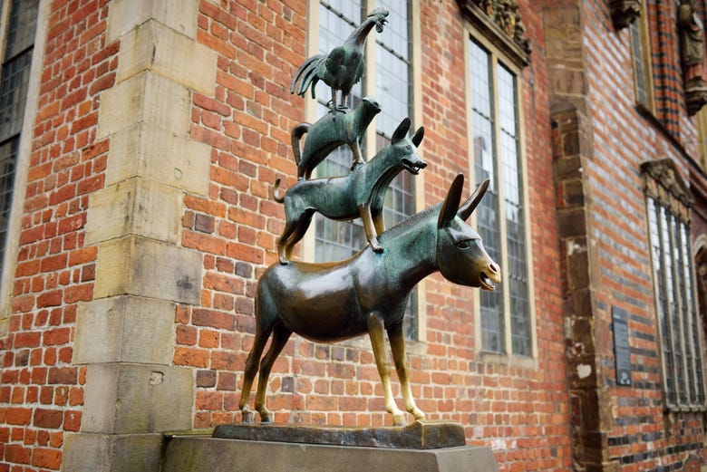 The statue of the Town Musicians of Bremen