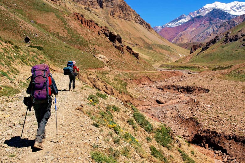 The trekking route to Aconcagua