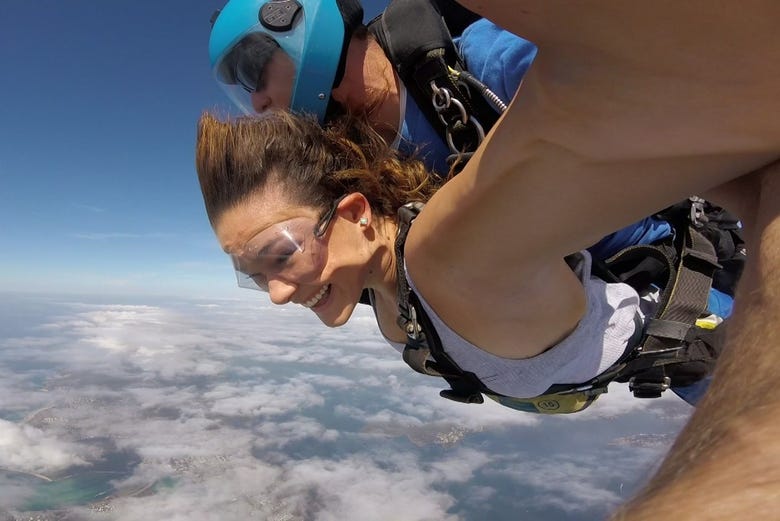 Topless Skydiver