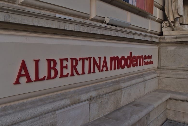 The Albertina Modern sign