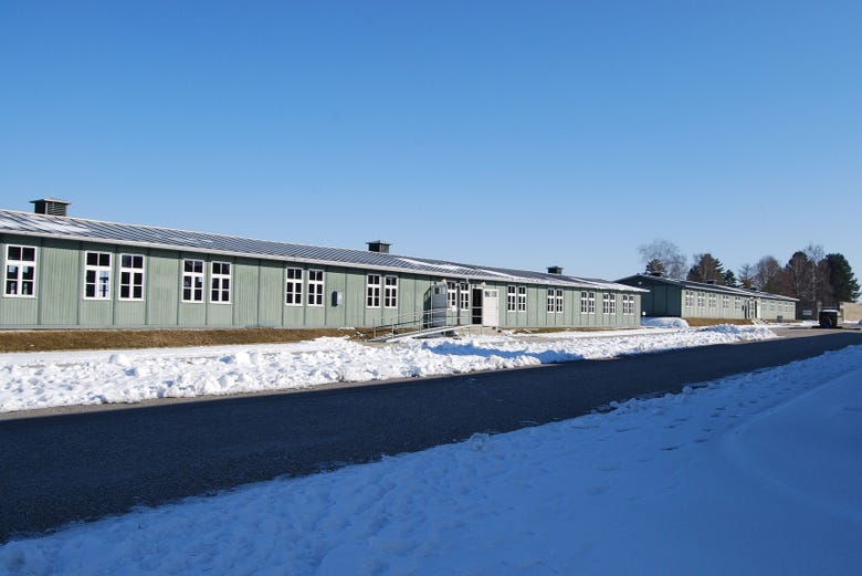 Camp de concentration de Mauthausen en hiver