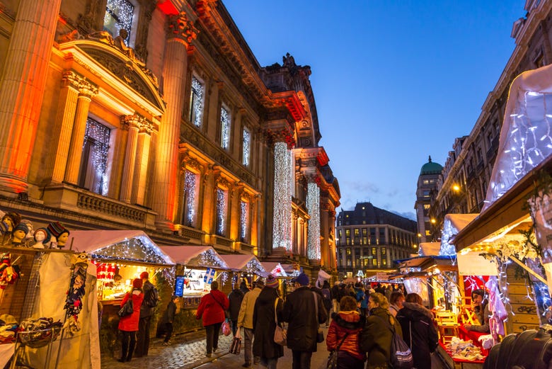Mercado de Natal no centro de Bruxelas