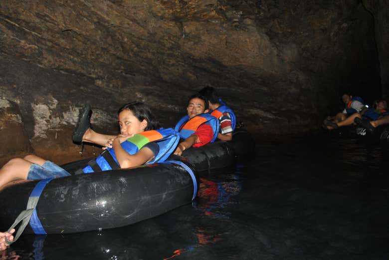 Having fun cave tubing in Belize - Having fun cave tubing in Belize
