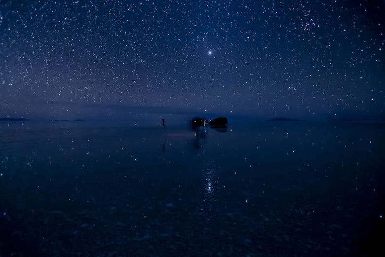 Il cielo stellato sopra il Salar de Uyuni