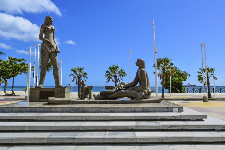 Sculptures on the beach of Iracema