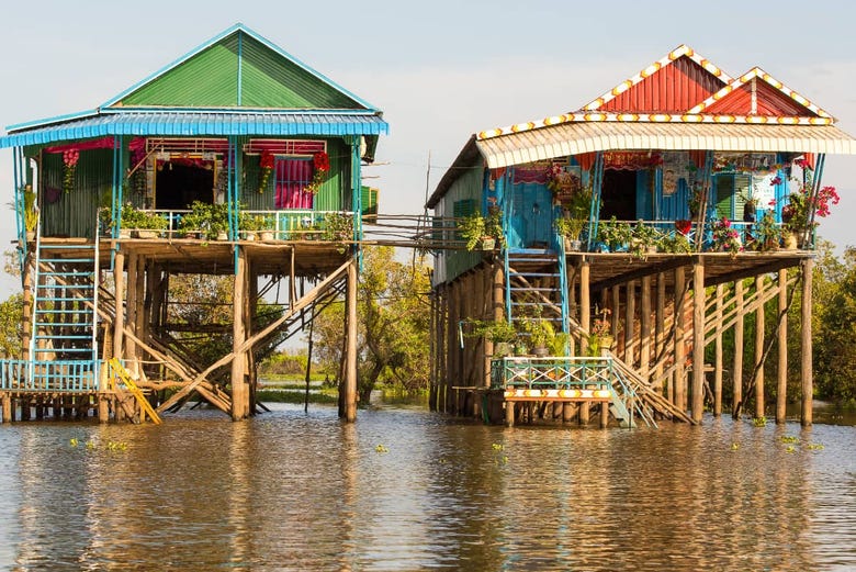 Los palafitos del lago Tonlé Sap