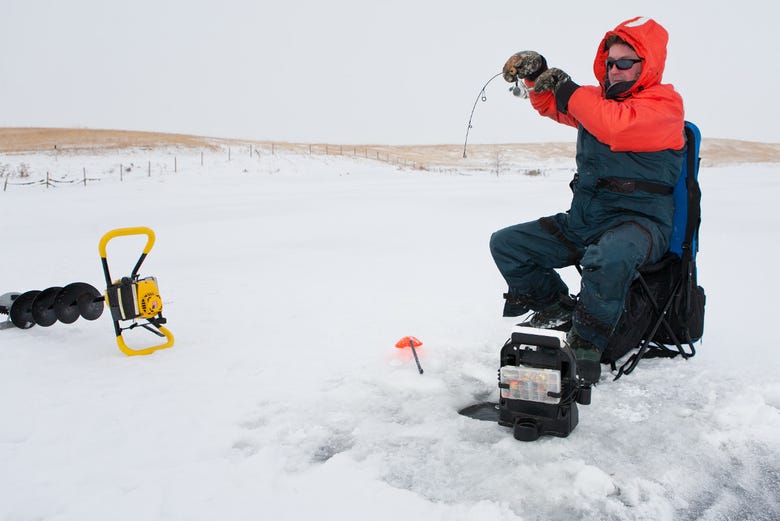Ice fishing in the Yukon