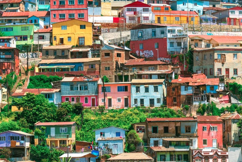 As casas coloridas de Valparaíso