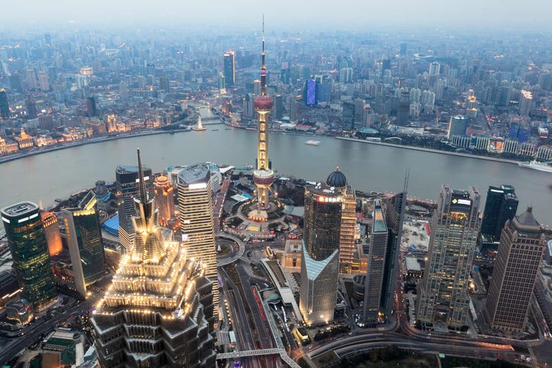 Vista do Shanghai World Financial Center