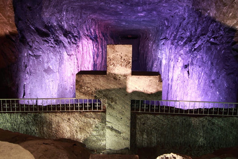 A cross inside the Salt Cathedral