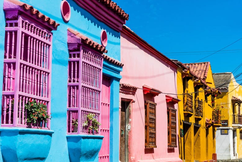 Colourful houses in the Getsemani district