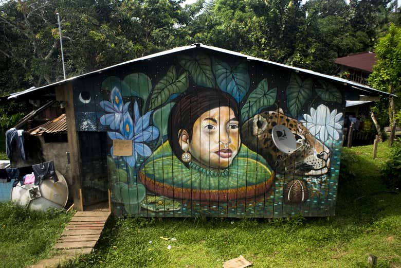 Mural on a Puerto Nariño shop - Mural on a Puerto Nariño shop
