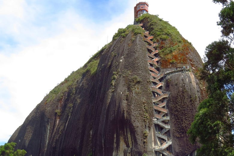 El Peñón Rock, and the 740 stairs to climb it