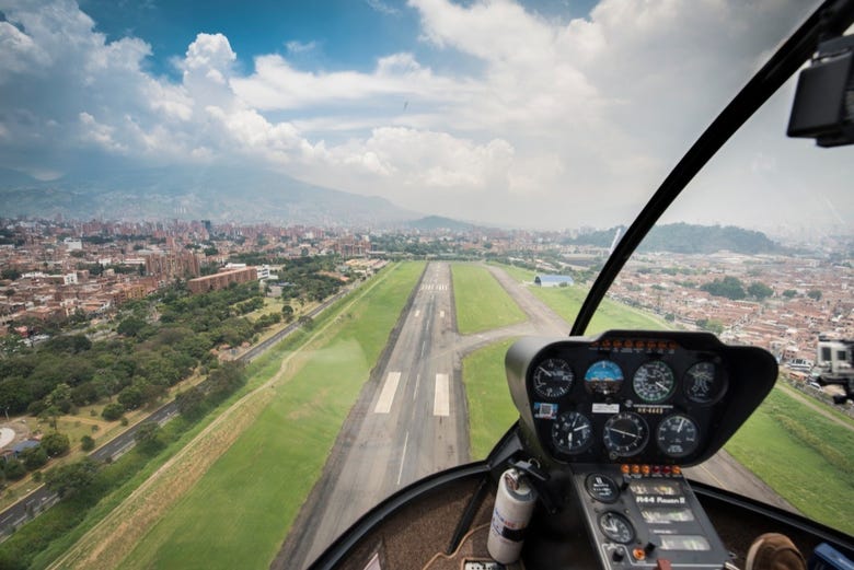 Helicóptero con el que sobrevolaremos Medellín