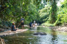Passeio de jangada de bambu por Quimbaya