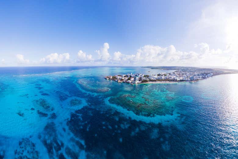 Vue aérienne sur l'île de San Andrés - Vue aérienne sur l'île de San Andrés