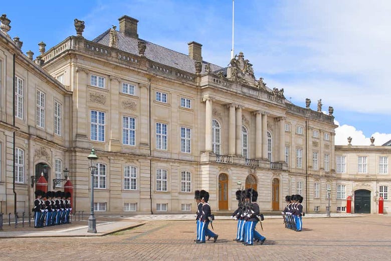 Changing of the guard at Amalienborg palace