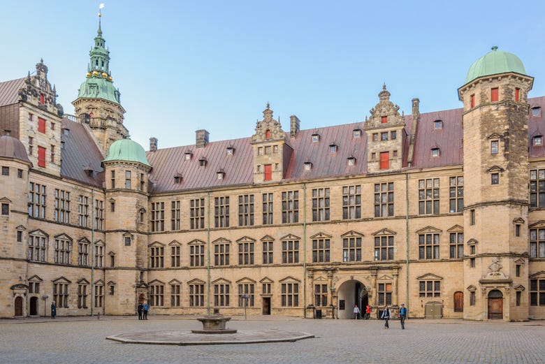 The main façade of Kronborg Castle