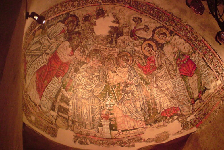 A frescro at the Syrian monastery