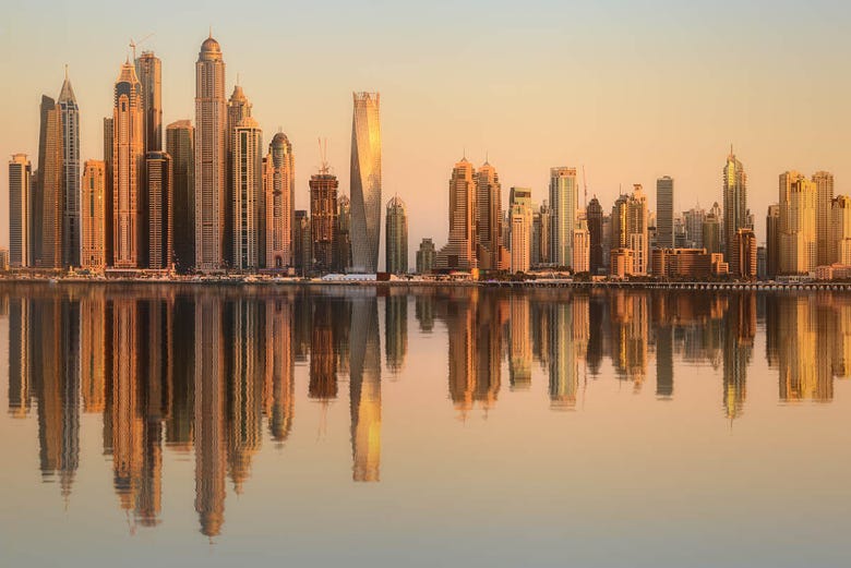 Coucher de soleil sur Dubaï Marina