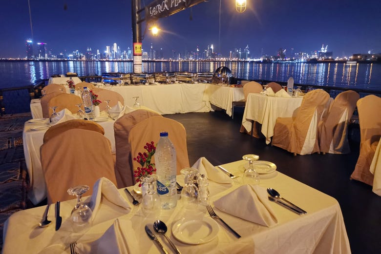Dinner tables aboard