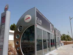 A bus stop in Dubai