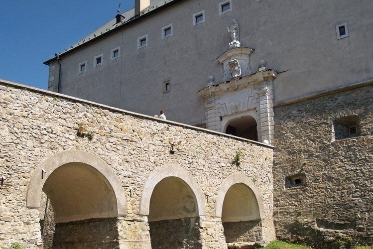 Entrance to the 13th century Cerveny Kamen Castle