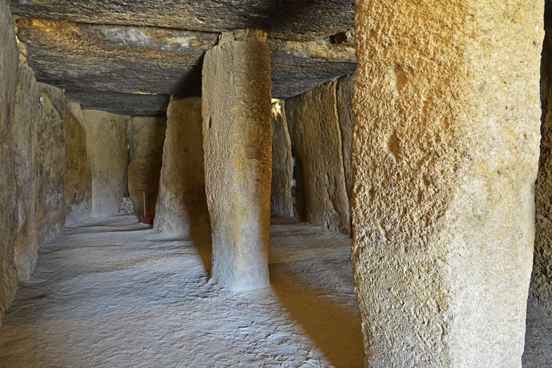 Inside the Dolmen of Menga