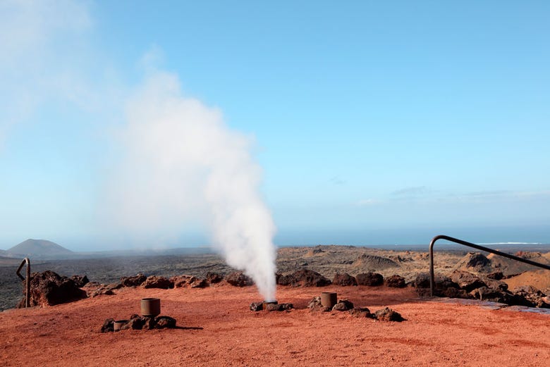 A geyser in the Timanfaya National Park