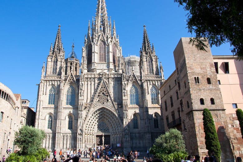 Façade of the cathedral of Barcelona