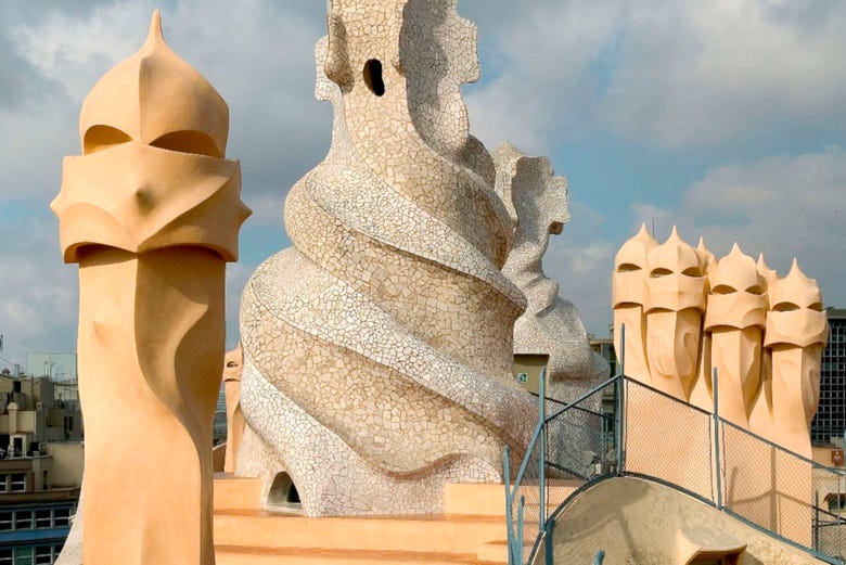 Details of La Pedrera's chimneys