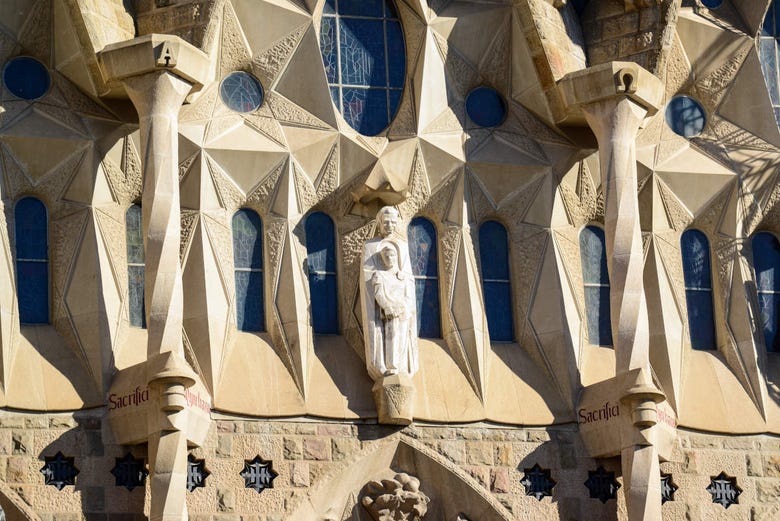 Sculptures on the façade of the Sagrada Familia