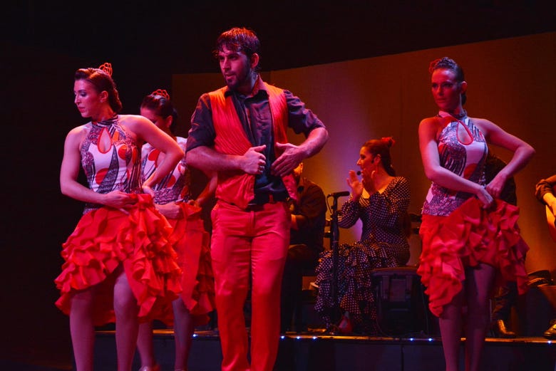 Disfrutando del espectáculo de flamenco
