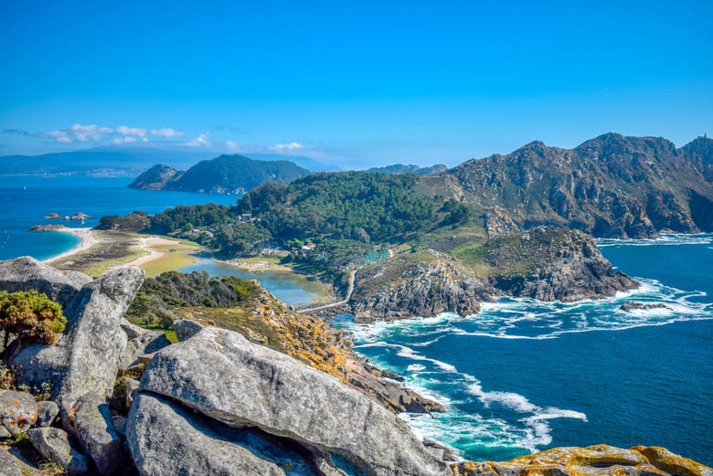 Vista panoramica delle isole Cíes