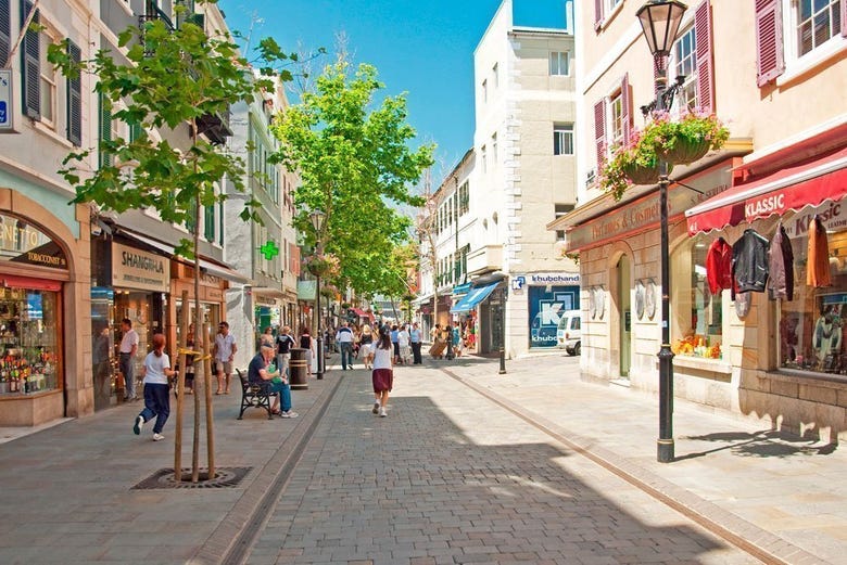 Shopping on Gibraltar's Main Street