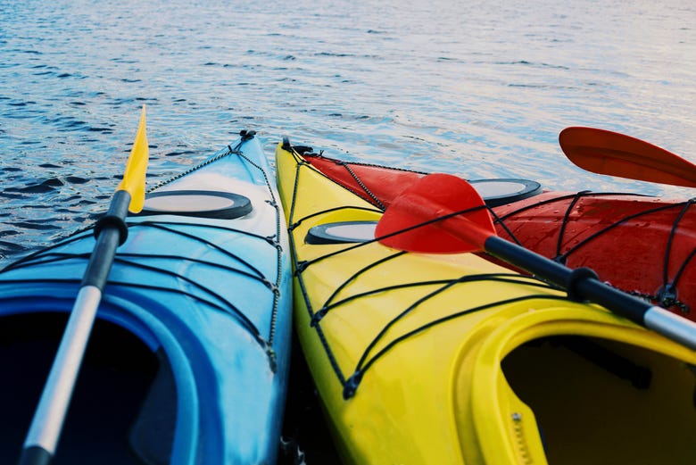Kayaks and oars