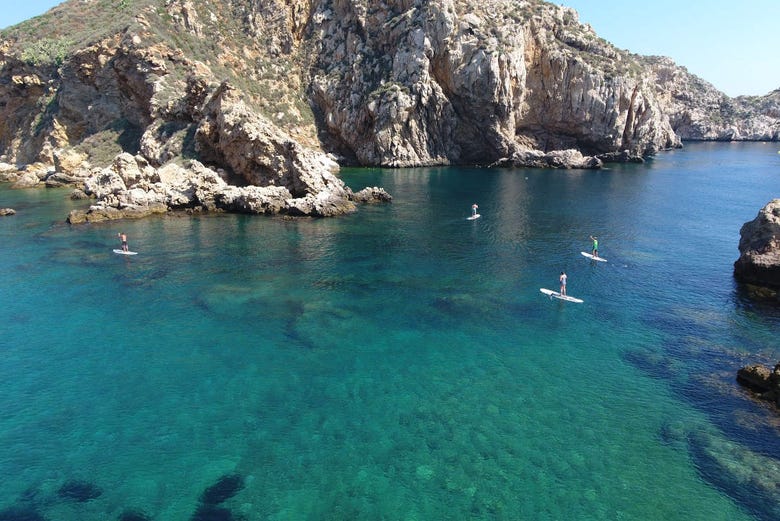 Paddle surfing around the Medes Islands