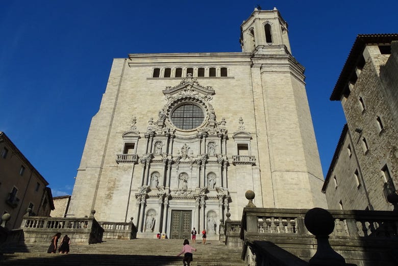 The facade of Girona Cathedral
