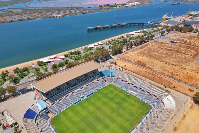 Vista aérea del estadio Nuevo Colombino