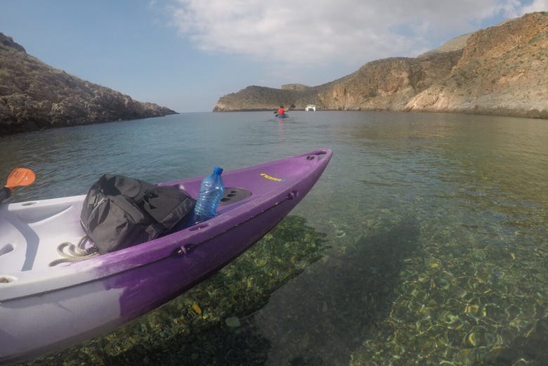 Kayaking in Cala Cerrada