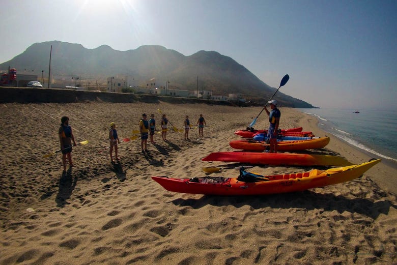The kayak tour along the coast of Almería
