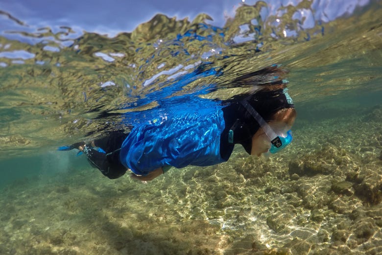 Snorkel en las aguas cristalinas de Las Palmas