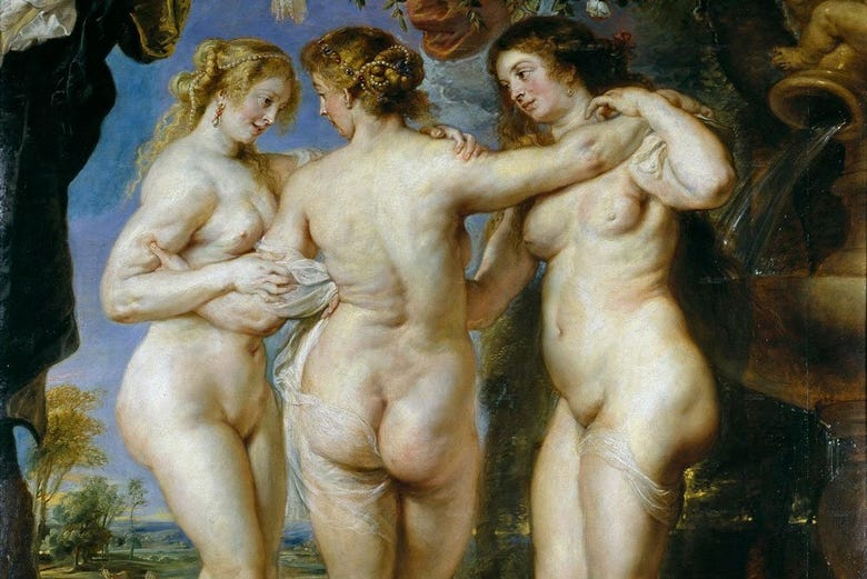 Le tre Grazie nel Museo del Prado