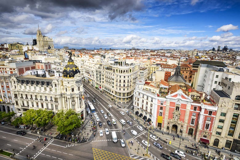 Views of the Gran Vía in Madrid