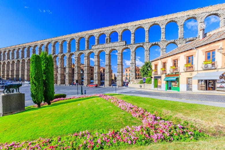 Vista panorámica del Acueducto de Segovia