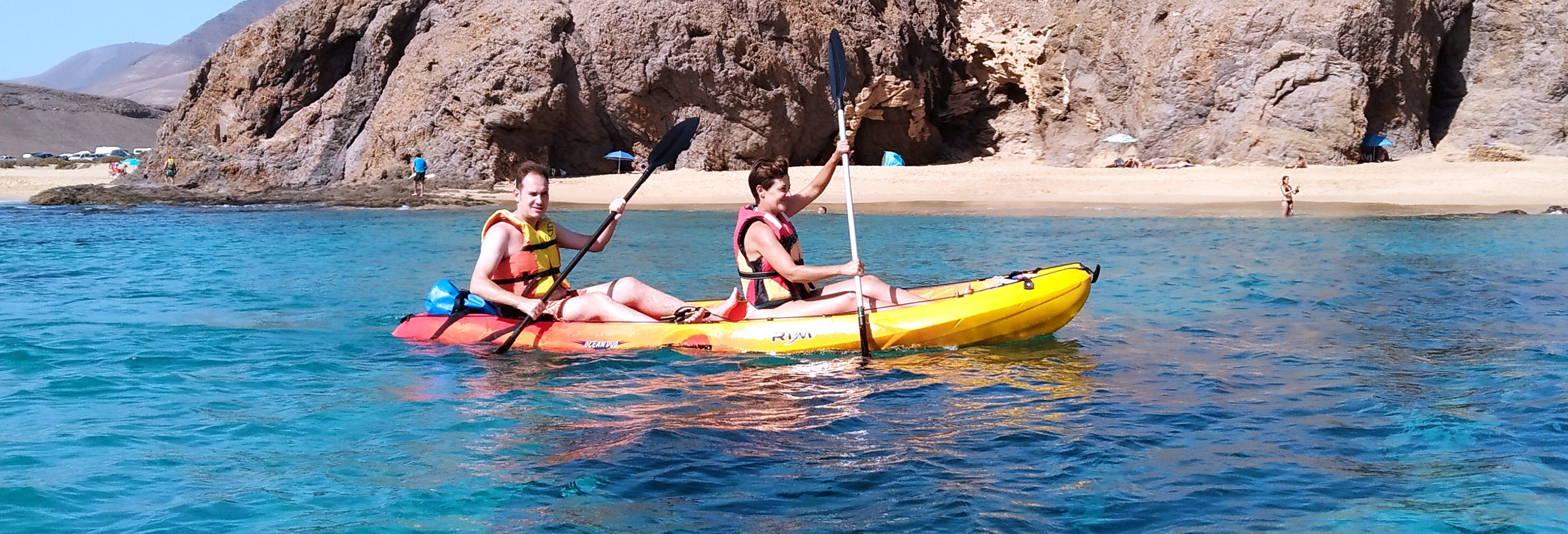 Excursión de Kayak y snorkel en la playa de Papagayo desde Playa Blanca desde Lanzarote