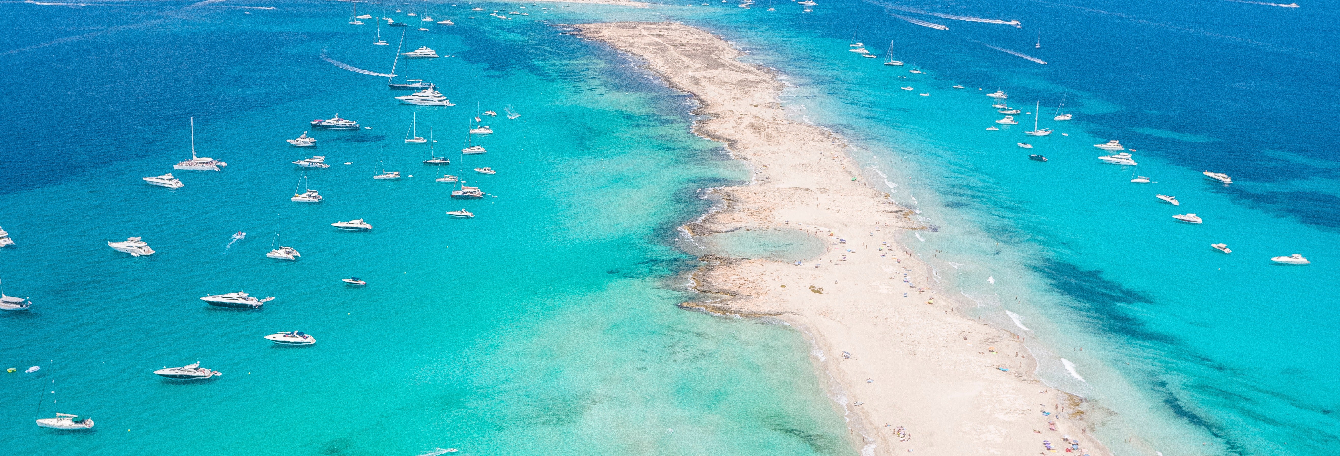 Excursão a Formentera, Espalmador e Ses Illetes de barco em praia d'en Bossa