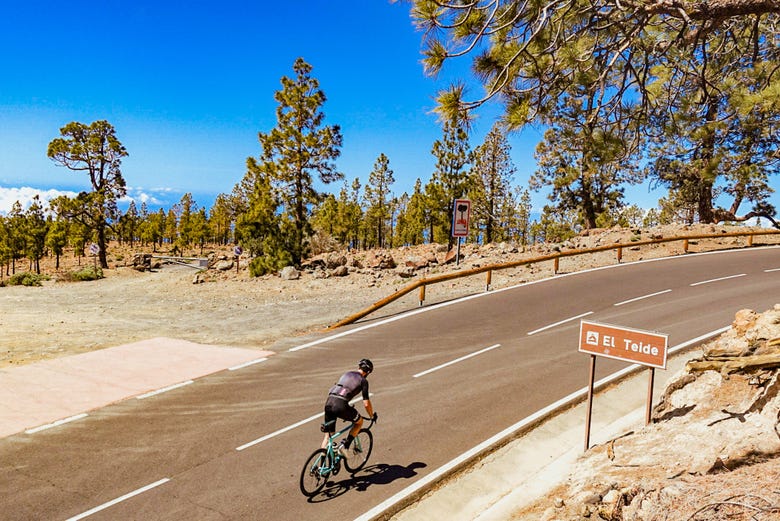 Durante l'escursione al Teide in bicicletta