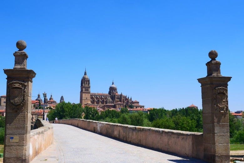 Ponte romana de Salamanca com a catedral ao fundo