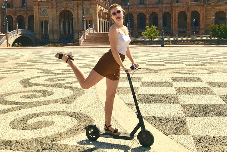 Enjoying the electric scooter tour